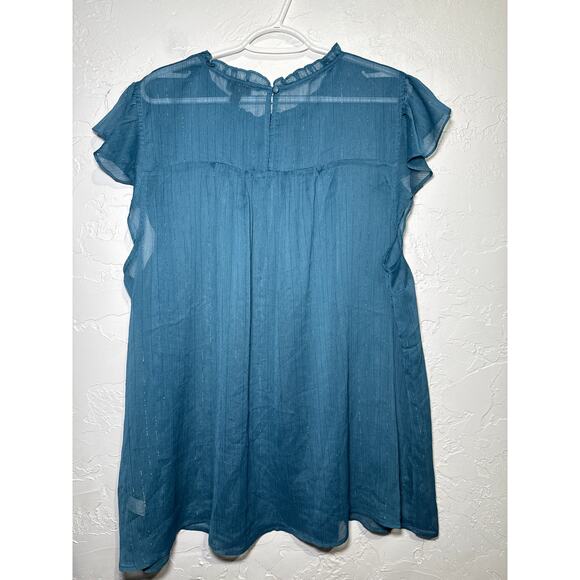 Torrid sheer ruffle blouse womens 3X fairy boho cottage ethereal - Picture 5 of 8